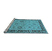 Sideview of Machine Washable Oriental Light Blue Traditional Rug, wshurb997lblu