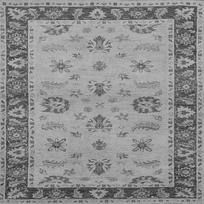 Square Machine Washable Oriental Gray Traditional Rug, wshurb997gry