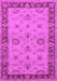 Machine Washable Oriental Pink Traditional Rug, wshurb997pnk