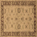 Square Oriental Brown Traditional Rug, urb997brn