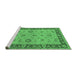 Sideview of Machine Washable Oriental Emerald Green Traditional Area Rugs, wshurb997emgrn