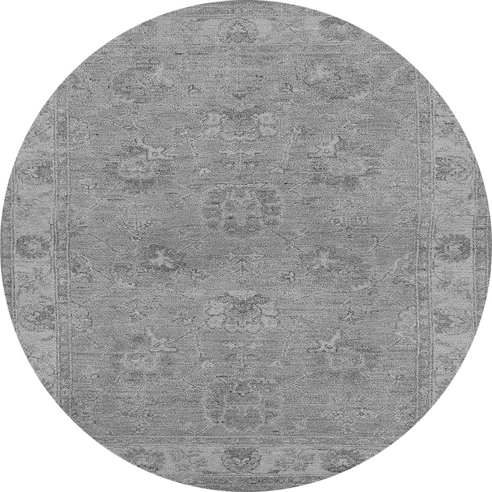 Round Oriental Gray Traditional Rug, urb998gry
