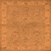 Square Oriental Orange Traditional Rug, urb998org