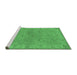 Sideview of Machine Washable Oriental Emerald Green Traditional Area Rugs, wshurb998emgrn