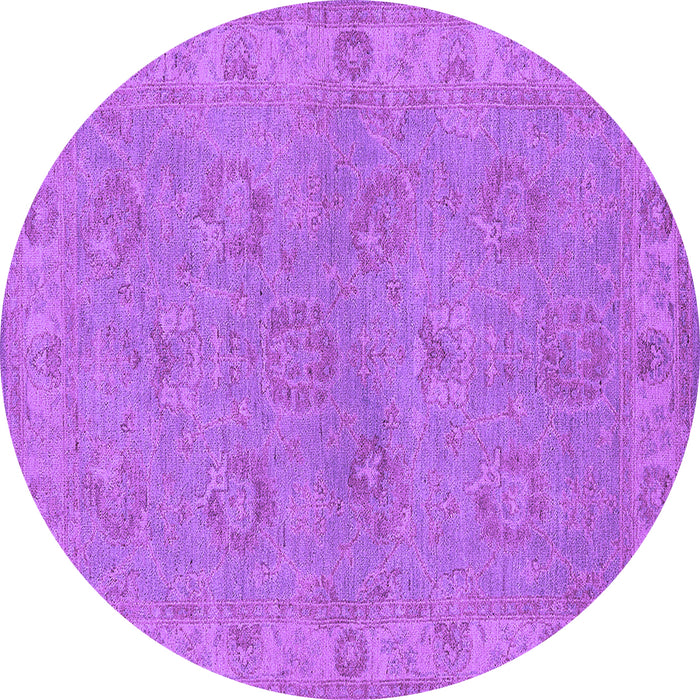 Round Machine Washable Oriental Purple Traditional Area Rugs, wshurb998pur