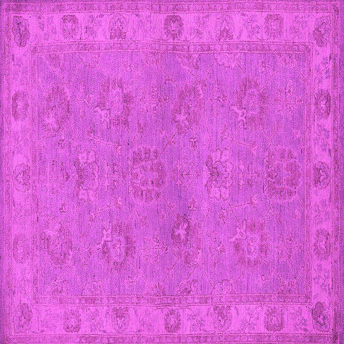 Square Machine Washable Oriental Pink Traditional Rug, wshurb998pnk
