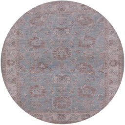 Round Machine Washable Industrial Modern Rose Dust Purple Rug, wshurb998