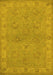 Machine Washable Oriental Yellow Traditional Rug, wshurb998yw