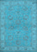 Oriental Light Blue Traditional Rug, urb998lblu