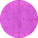 Round Oriental Pink Traditional Rug, urb998pnk