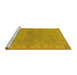 Sideview of Machine Washable Oriental Yellow Traditional Rug, wshurb998yw