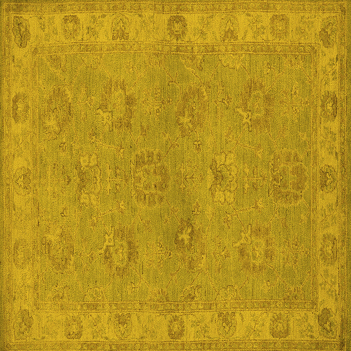 Square Oriental Yellow Traditional Rug, urb998yw