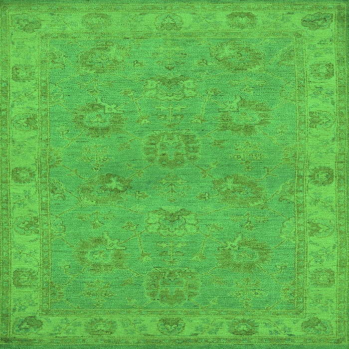 Square Oriental Green Traditional Rug, urb998grn