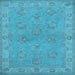 Square Oriental Light Blue Traditional Rug, urb998lblu