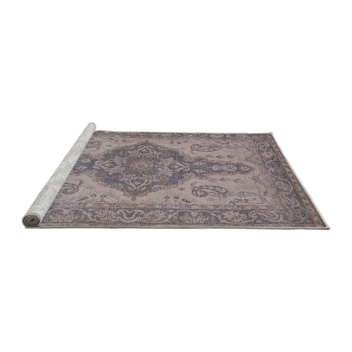 Sideview of Machine Washable Industrial Modern Mauve Taupe Purple Rug, wshurb999