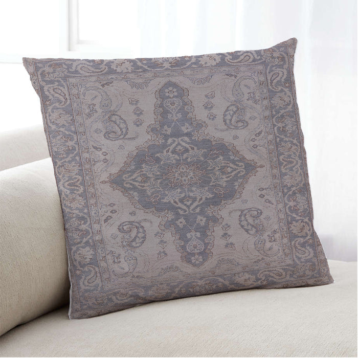 Lifestyle Image of Mid-Century Modern Urban Square Mauve Taupe Purple Throw Pillow, 18 inch by 18 inch, pwurb999