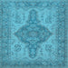 Square Oriental Light Blue Traditional Rug, urb999lblu