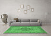 Machine Washable Oriental Emerald Green Traditional Area Rugs in a Living Room,, wshurb999emgrn
