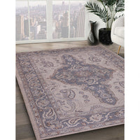 Mid-Century Modern Mauve Taupe Purple Oriental Rug, urb999