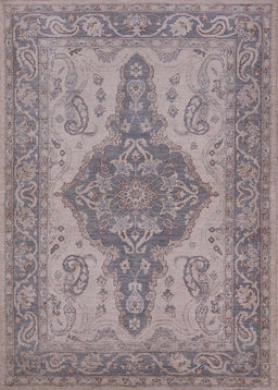 Machine Washable Industrial Modern Mauve Taupe Purple Rug, wshurb999