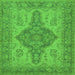 Square Oriental Green Traditional Rug, urb999grn