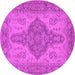 Round Oriental Pink Traditional Rug, urb999pnk