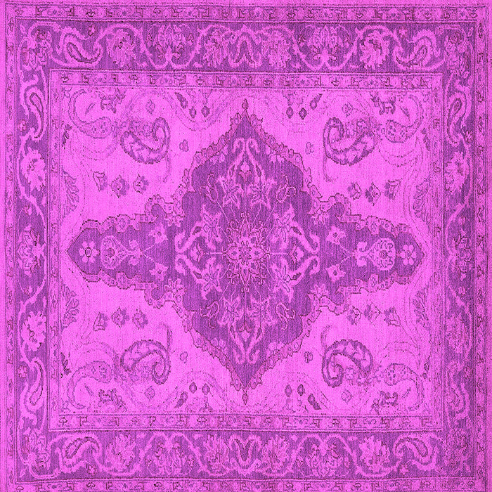 Square Machine Washable Oriental Pink Traditional Rug, wshurb999pnk