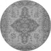 Round Oriental Gray Traditional Rug, urb999gry