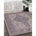 Mid-Century Modern Mauve Taupe Purple Oriental Rug in Family Room, urb999