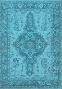 Oriental Light Blue Traditional Rug, urb999lblu