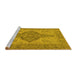 Sideview of Machine Washable Oriental Yellow Traditional Rug, wshurb999yw