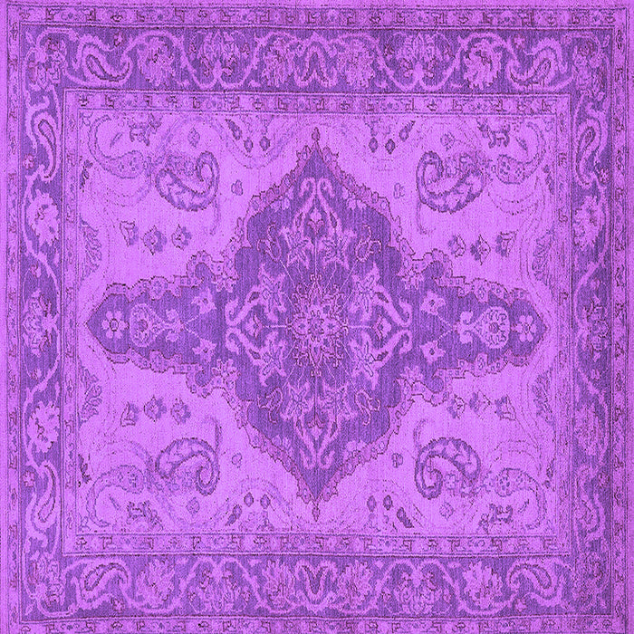 Square Machine Washable Oriental Purple Traditional Area Rugs, wshurb999pur
