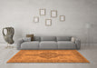 Machine Washable Oriental Orange Traditional Area Rugs in a Living Room, wshurb999org