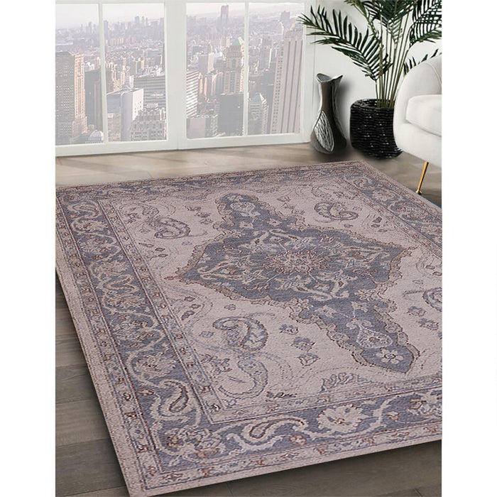Machine Washable Industrial Modern Mauve Taupe Purple Rug in a Family Room, wshurb999