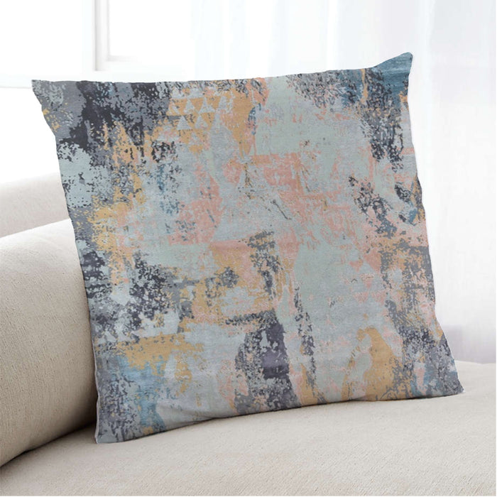 Lifestyle Image of Mid-Century Modern Urban Square Rose Dust Purple Throw Pillow, 18 inch by 18 inch, pwurb9