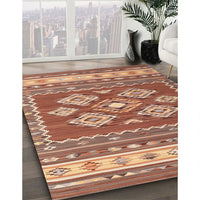 Contemporary Tangerine Pink Southwestern Rug, con1001