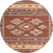 Sideview of Contemporary Tangerine Pink Southwestern Rug, con1001