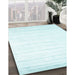 Machine Washable Contemporary Light Slate Blue Rug in a Family Room, wshcon1004