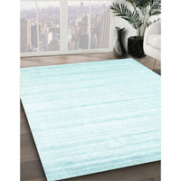 Contemporary Light Slate Blue Modern Rug, con1004