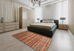 Contemporary Brown Southwestern Rug in a Bedroom, con1005