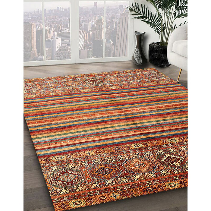 Machine Washable Contemporary Peru Brown Rug in a Family Room, wshcon1005