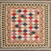 Square Contemporary Sienna Brown Modern Rug, con1007