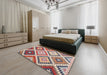 Contemporary Chestnut Brown Modern Rug in a Bedroom, con1008