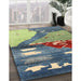 Contemporary Gray Modern Rug in Family Room, con1009