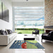 Square Contemporary Gray Modern Rug in a Living Room, con1009