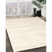 Contemporary Blanched Almond Beige Solid Rug in Family Room, con1011