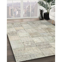 Contemporary Desert Sand Beige Patchwork Rug, con1012