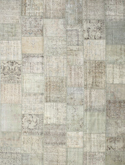 Contemporary Desert Sand Beige Patchwork Rug, con1012