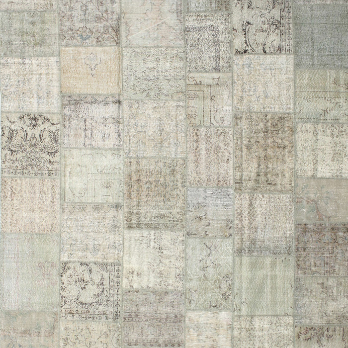 Contemporary Desert Sand Beige Patchwork Rug, con1012