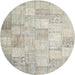 Sideview of Contemporary Desert Sand Beige Patchwork Rug, con1012